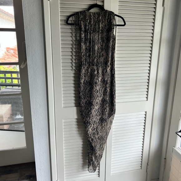 Veronica Beard Teagan Ruched Python Printed Dress - Picture 3 of 5